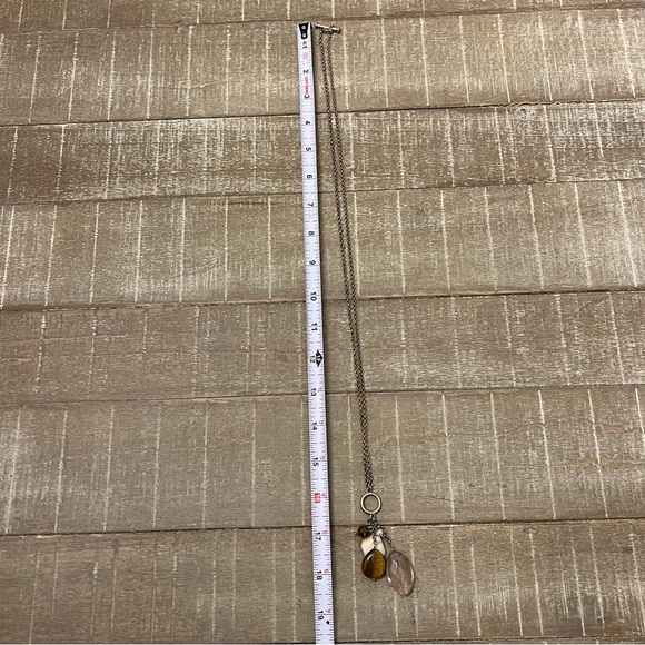 Lia Sophia Matte Gold Tone Charm Dangle Necklace - Picture 2 of 4